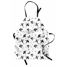 Abstract Birds Stars Crescent Apron