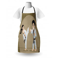 Children Karate Cartoon Art Apron