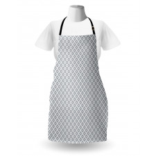 Geometrik Mutfak Önlüğü Diyagonal Kareler Beyaz Şeritler Desenli