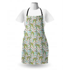 Delicate Floral Branches Art Apron