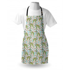 Delicate Floral Branches Art Apron