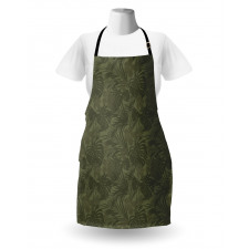 Monochrome  Leaves Apron