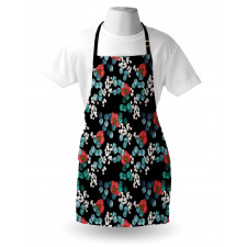 Peony Daisy and Leaves Art Apron