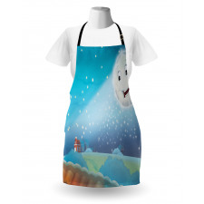 Cartoon Lunar Smiling Apron