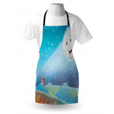 Cartoon Lunar Smiling Apron