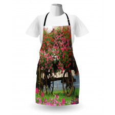 Flowers in Wooden Wagon Apron