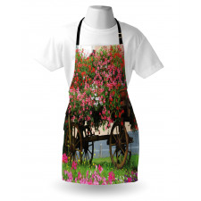 Flowers in Wooden Wagon Apron