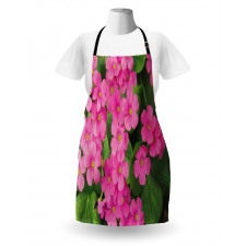 Pinkish Flower and Leaves Apron