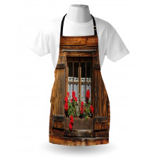 Wooden Hut with Window Apron