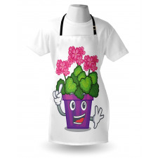 Flower Pot Smiling Art Apron