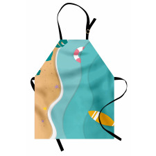 Aerial Cartoon Sea and Beach Apron