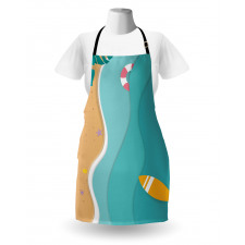 Aerial Cartoon Sea and Beach Apron