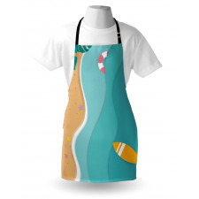 Aerial Cartoon Sea and Beach Apron