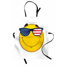 USA-Themed Emoji Sun Face Apron