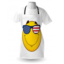 USA-Themed Emoji Sun Face Apron