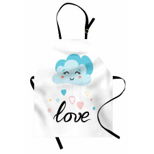 Love Cursive Text and Clouds Apron