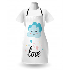 Love Cursive Text and Clouds Apron