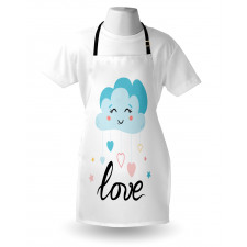 Love Cursive Text and Clouds Apron