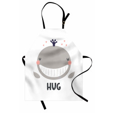 Cheerful Whale Hug Lettering Apron