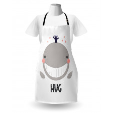 Cheerful Whale Hug Lettering Apron