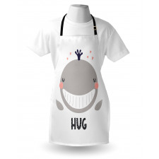 Cheerful Whale Hug Lettering Apron