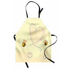 Buzzing Flies Heart Shape Apron