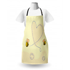 Buzzing Flies Heart Shape Apron