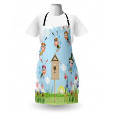 Cheerful Meadow Landscape Apron