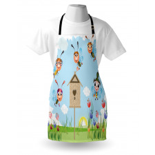 Cheerful Meadow Landscape Apron