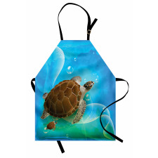 Swimming Turtle Family Apron