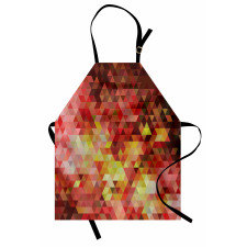 Geometrik Mutfak Önlüğü Bulanık Fonlu Rengarenk Üçgenler Desenli