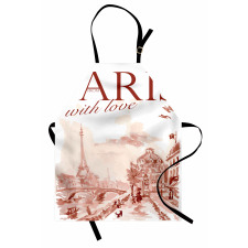 Vintage Watercolor Paris Apron