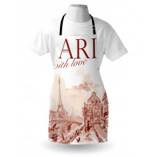 Vintage Watercolor Paris Apron