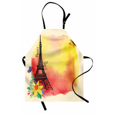 Romantic Floral Eiffel Apron