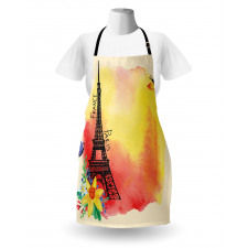 Romantic Floral Eiffel Apron