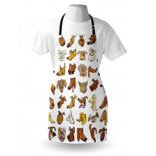 Dog Heads Puppy Canin Apron