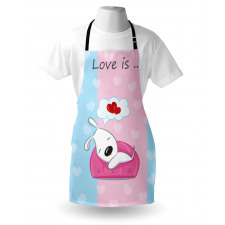 Puppies on Sofa Heart Shape Apron