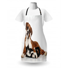 Cat Dog Friends Portrait Apron