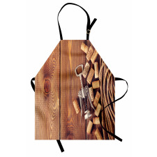 Wooden Table Wine Corks Apron