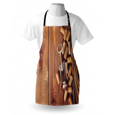 Wooden Table Wine Corks Apron