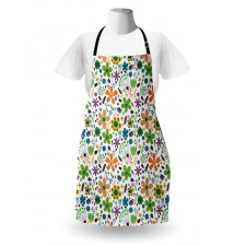 Bahar Mutfak Önlüğü Rengarenk Modern Çiçek Yaprak Dal Tasarımı 