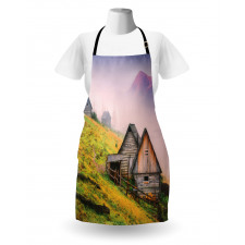 Wooden Houses Mountain Apron