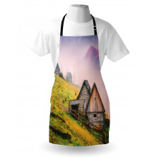 Wooden Houses Mountain Apron