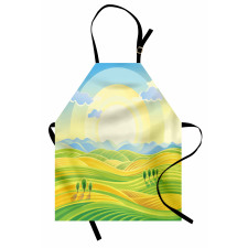 Sunny Rural Scenery Apron