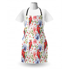 Parrots Iris and Roses Apron