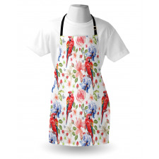 Parrots Iris and Roses Apron