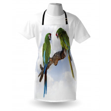 Kuşlar Mutfak Önlüğü Yeşil Papağan Desenli