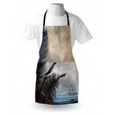 Grunge Palm Trees Art Apron