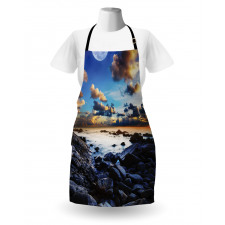 Full Moon Dark Clouds Apron