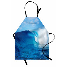 Cloudy Summer Sky Wavy Apron